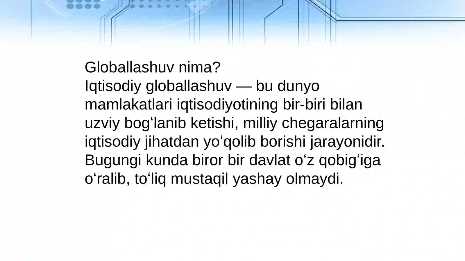 Tovarlar va moliyaviy bozorlarning globalizatsiyasi 3