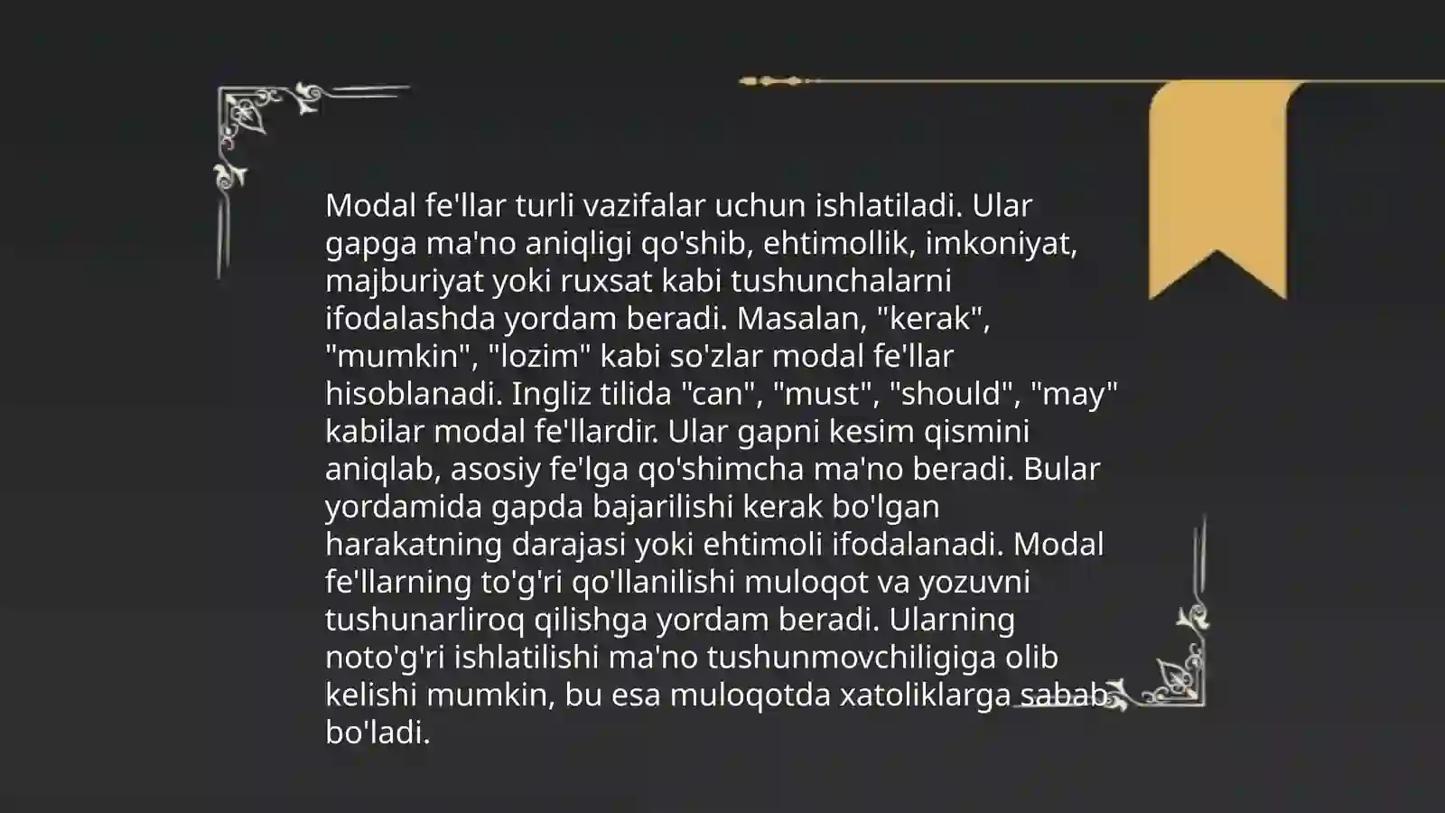 Modal fe'llar 3
