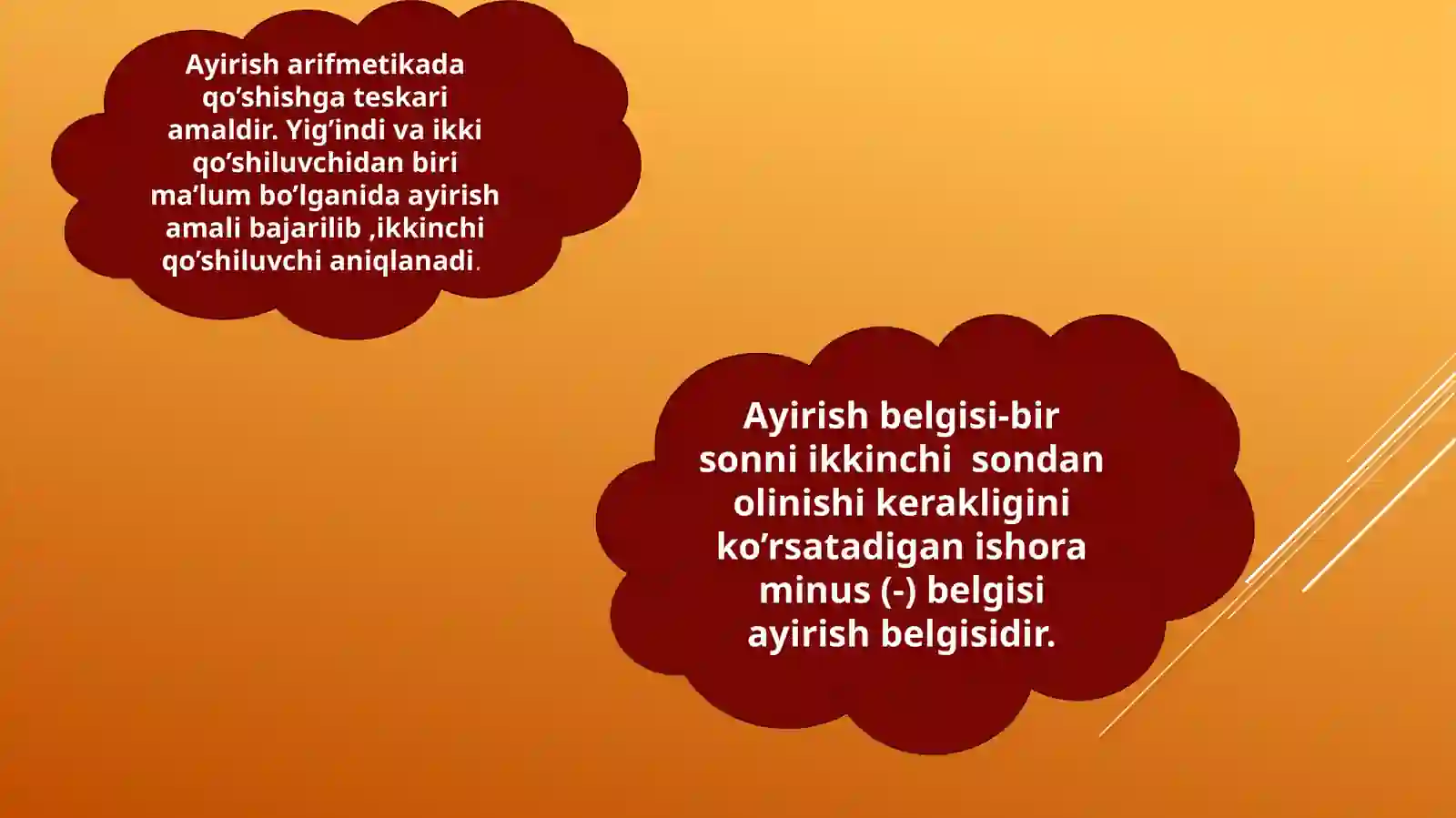 1-sinf matematika darslarida ikki xonali sonlarni ayirish 3