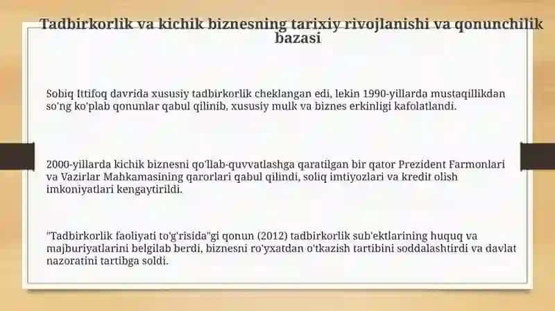 Mintaqalarda tadbirkorlik va kichik biznesning rivojlanishi 3