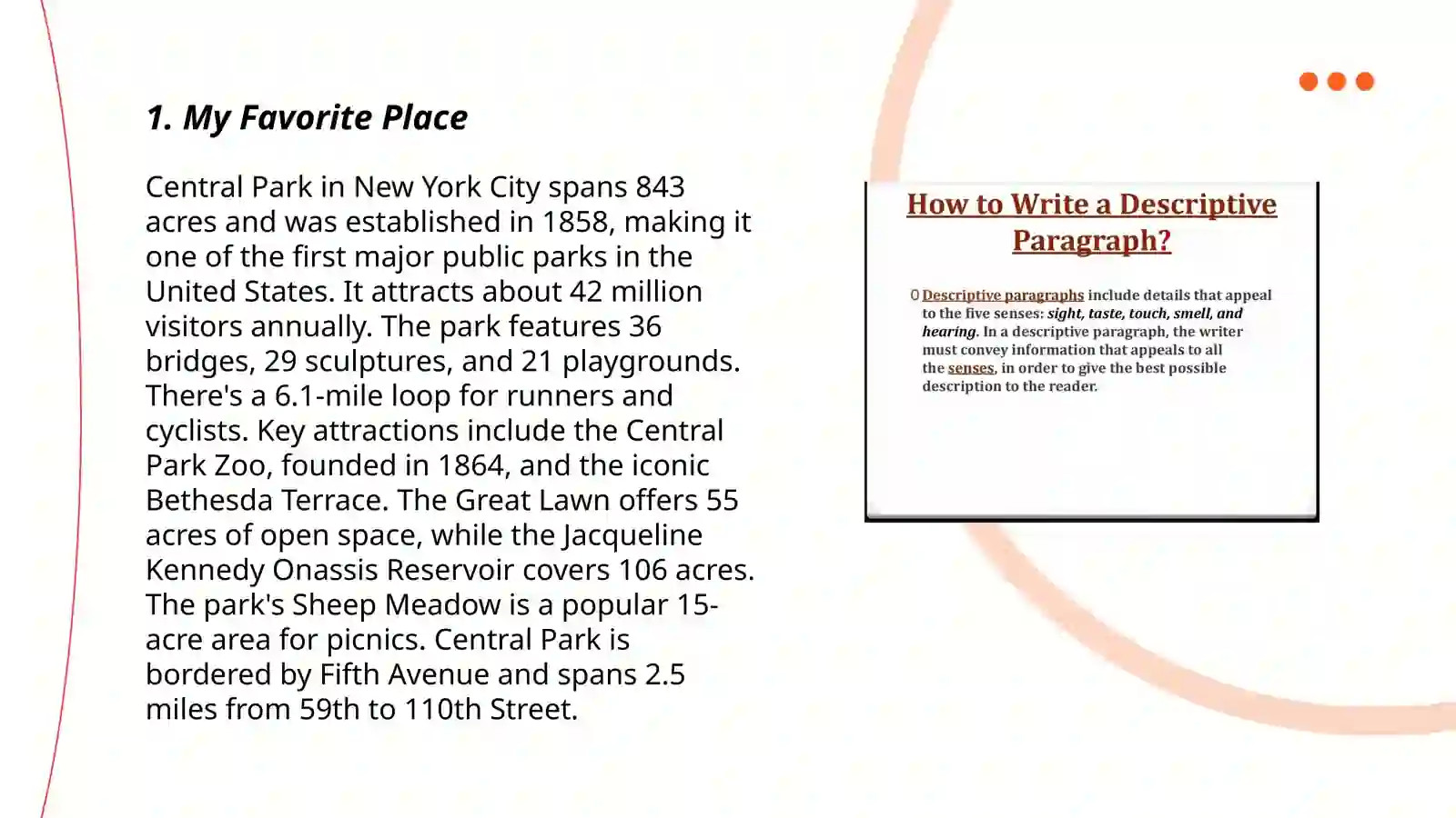 Descriptive paragraphs (writing) 3