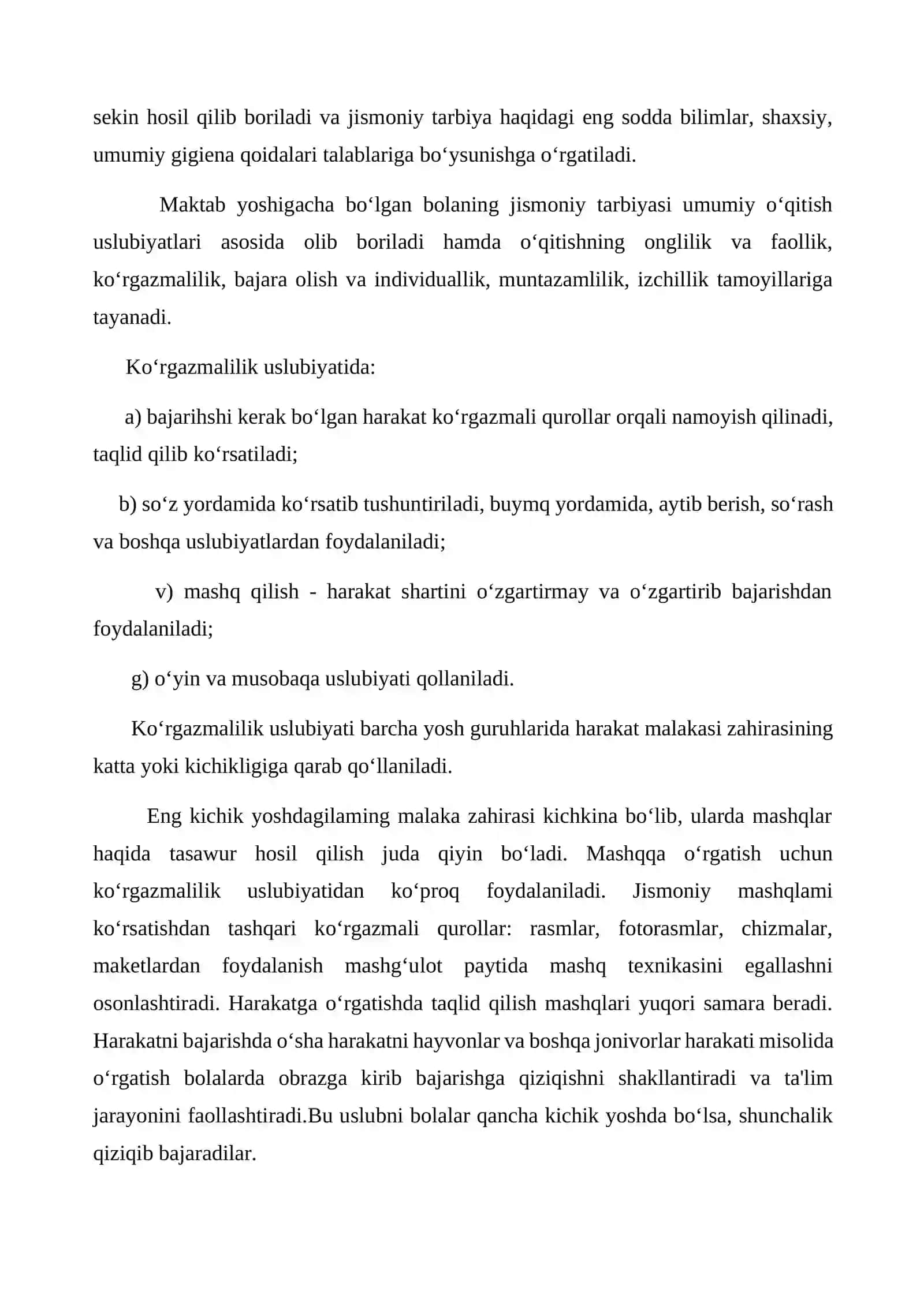 Maktabgacha yoshdagi bolalar jismoniy mashg‘ulotlarining tuzilishi, mazmuni va o‘tkazish metodikasi 3