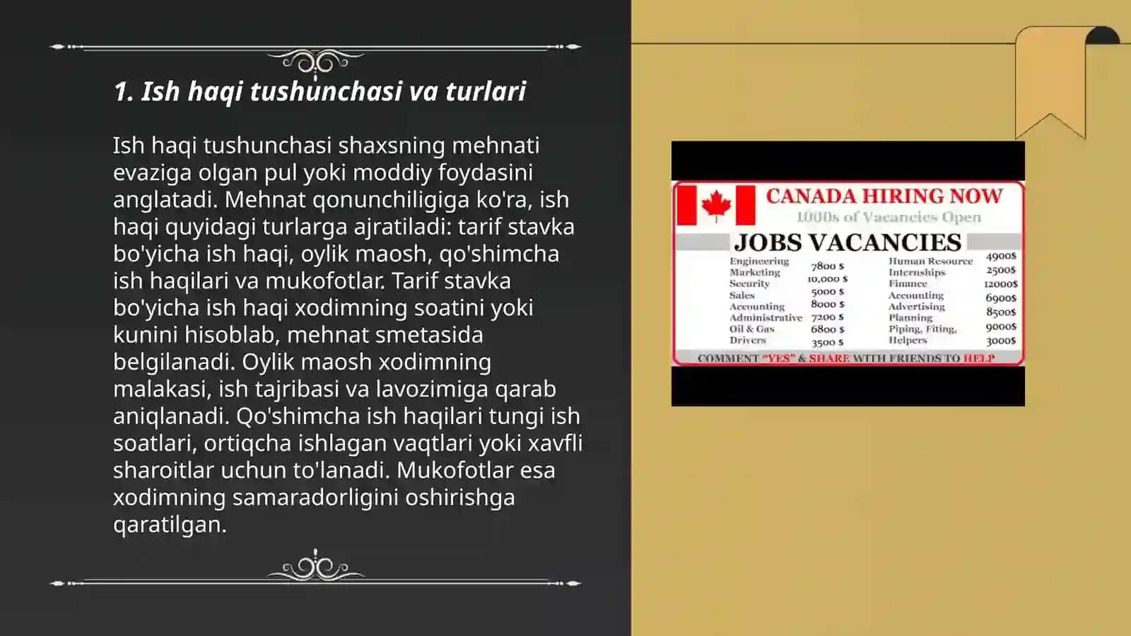 Ish haqi va mehnat munosabatlari 3