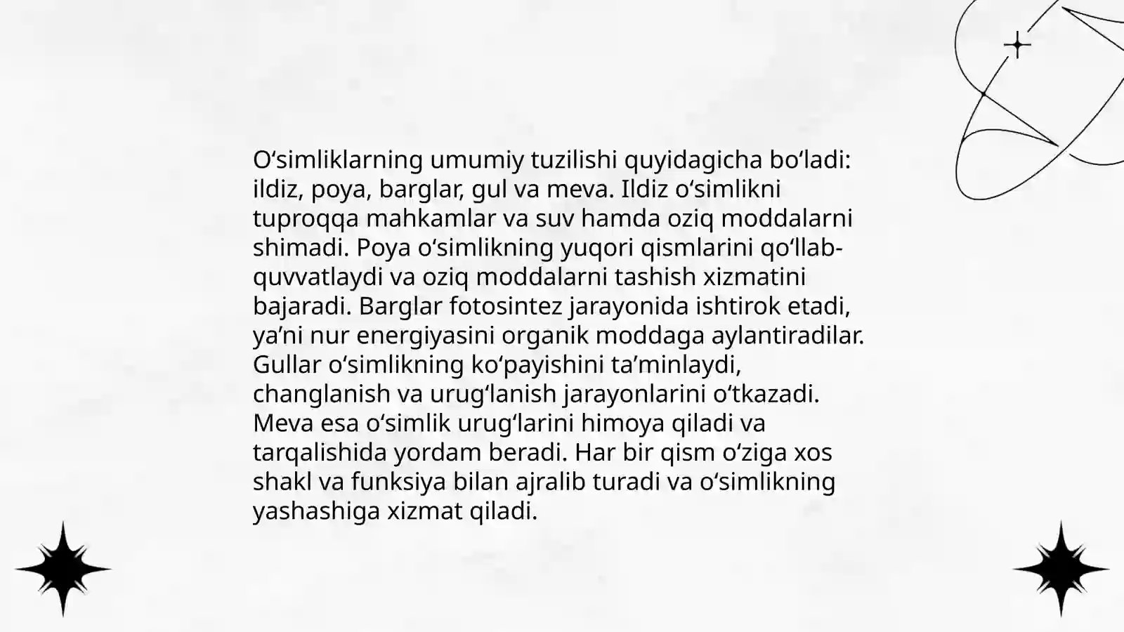 Oʻsimliklarning asosiy boʻlimlari va Oʻzbekistonning oʻsimliklar qoplami 3