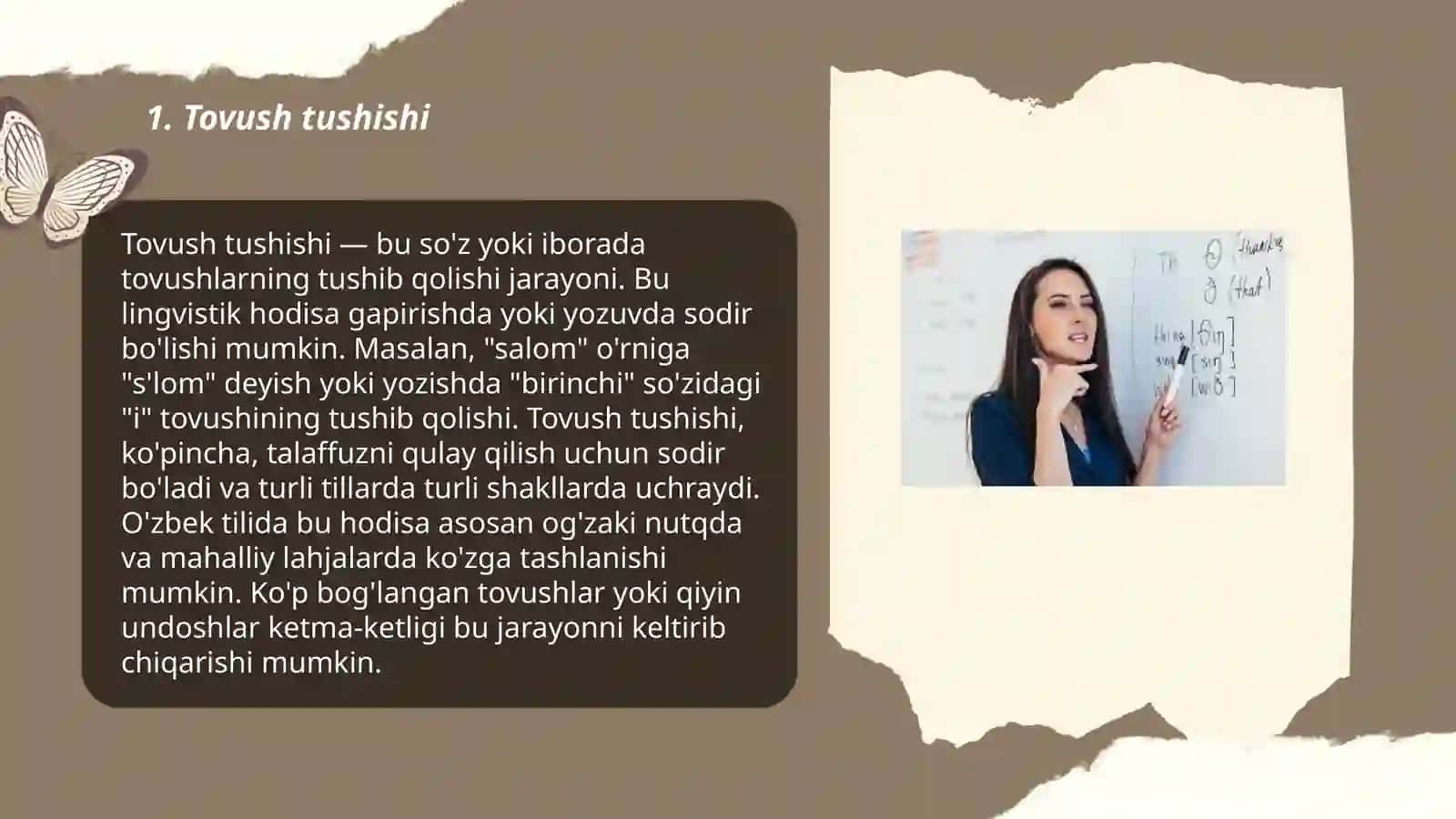 Fonetik hodisalar.Tovush tushishi, tovush ortishi tovush ózgarishi 3