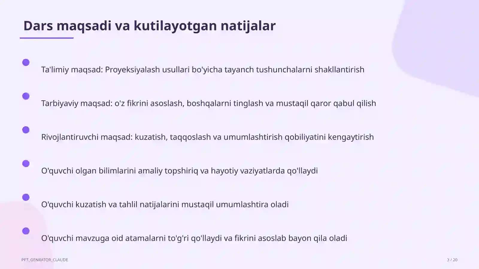 Proyeksiyalash usullari (8-sinf) 3