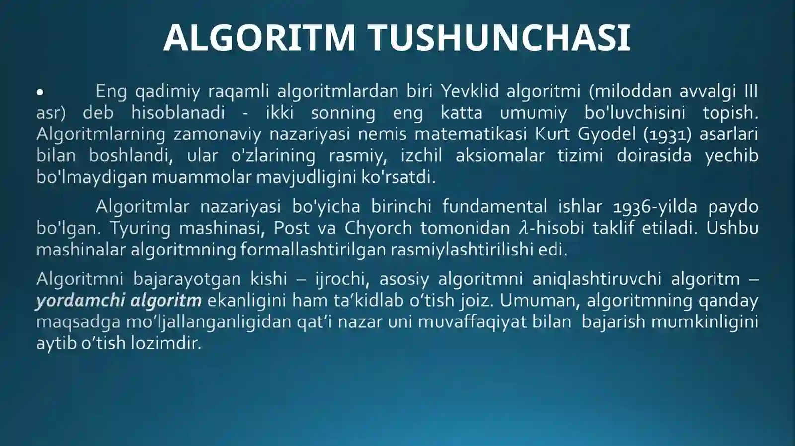 ALGORITM TUSHUNCHASI 3