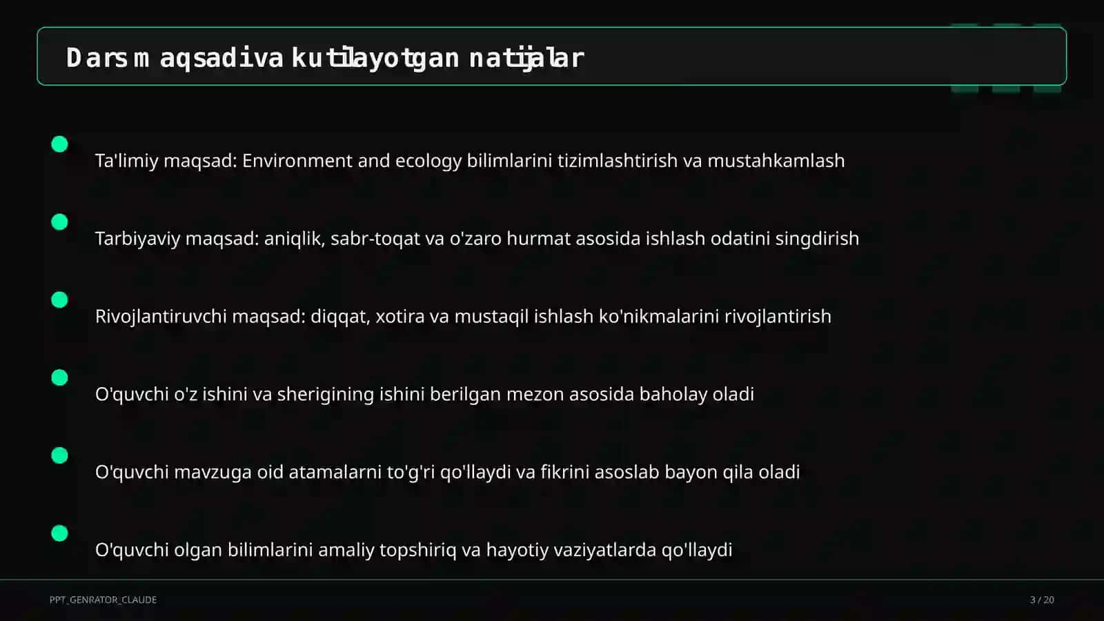 Environment and ecology (9-sinf) 3