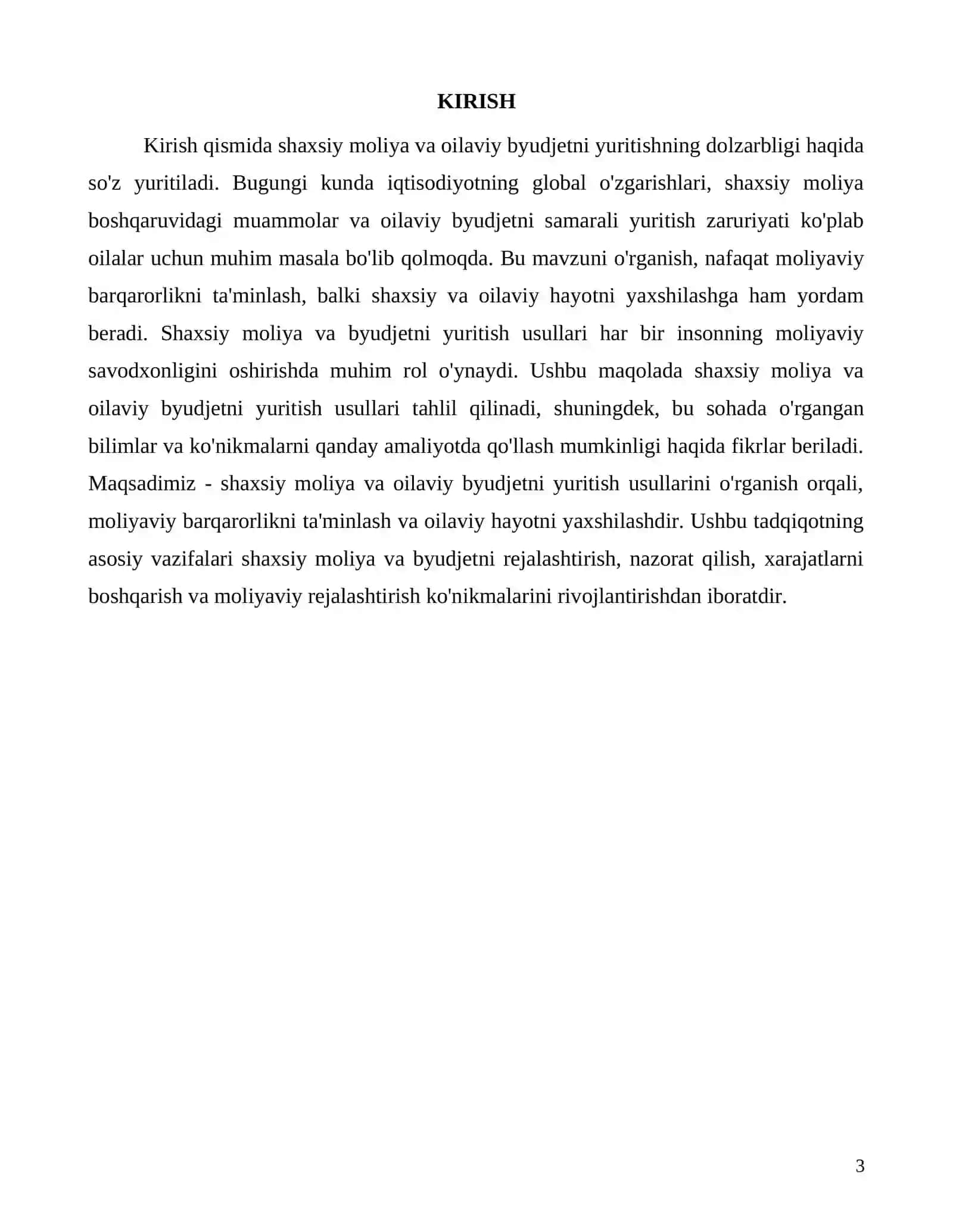 Shaxsiy moliya va oilaviy byudjetni yuritish usullari: nazariy va amaliy jihatlar 3