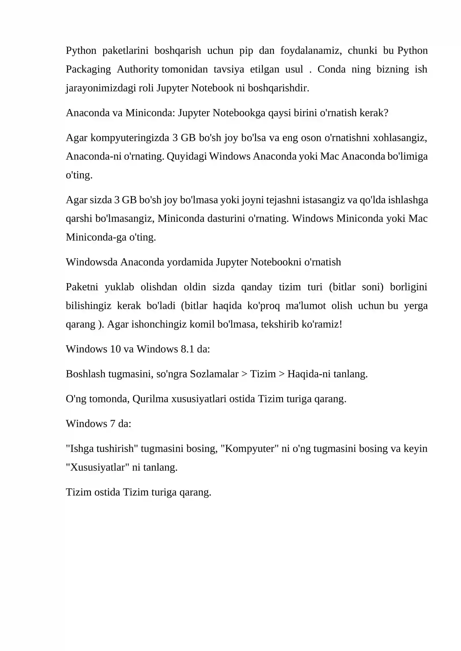 PYTHON MUHITINI O‘RNATISH VA SOZLASH. PYTHON DASTURLASH TILLARINING SINTAKSISI BILAN TANISHISH 3