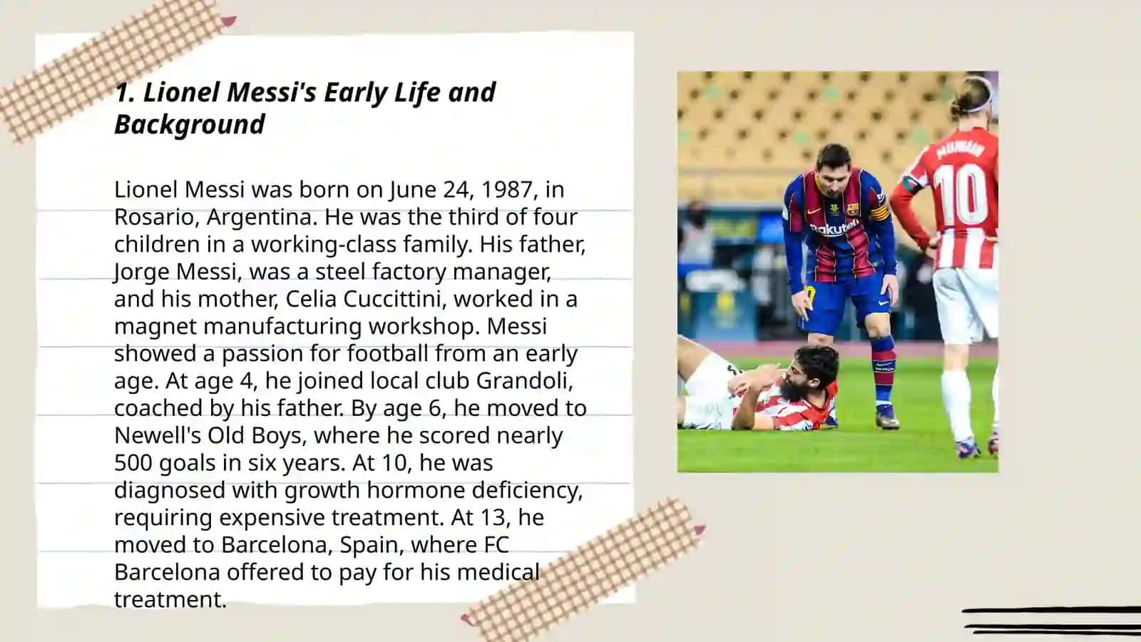 Plan: Lionel Messi's Early Life and Background 3