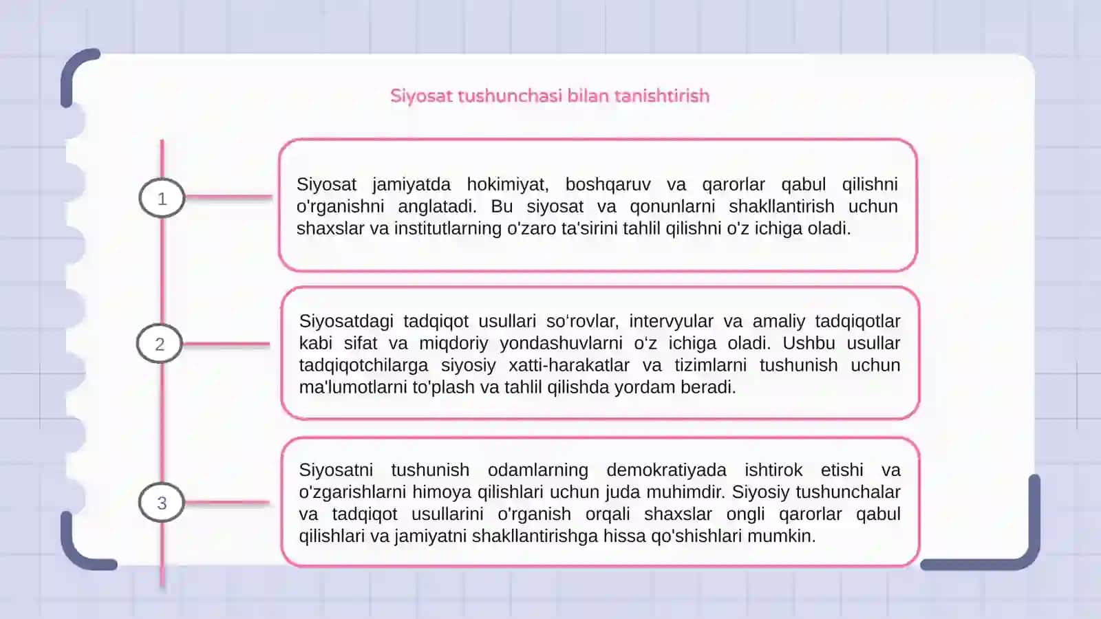 Siyosat tushunchasi maʼno-mazmuni va tadqiqot uslublari 3
