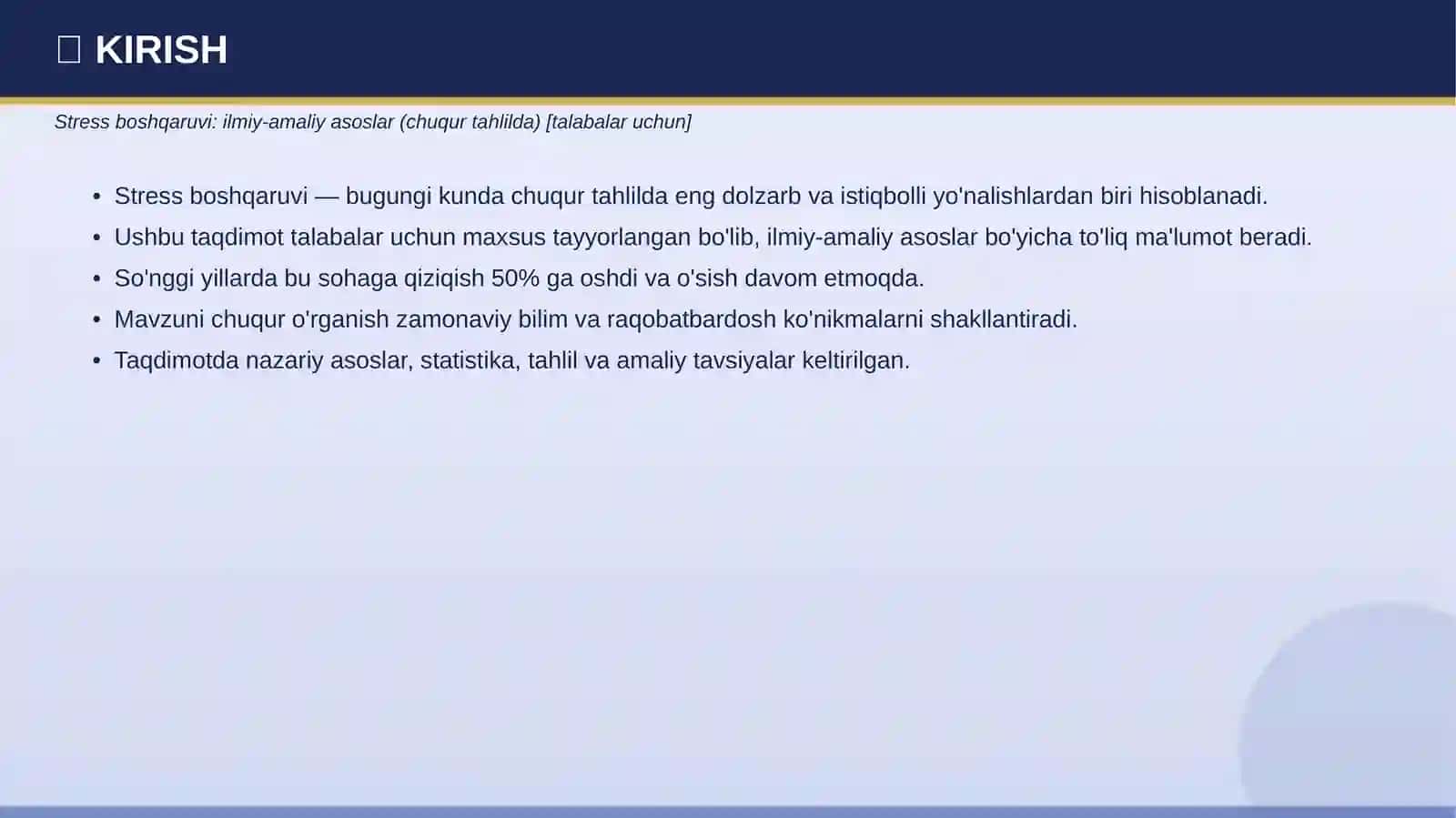 STRESS BOSHQARUVI: Ilmiy-amaliy asoslar (chuqur tahlilda) 3