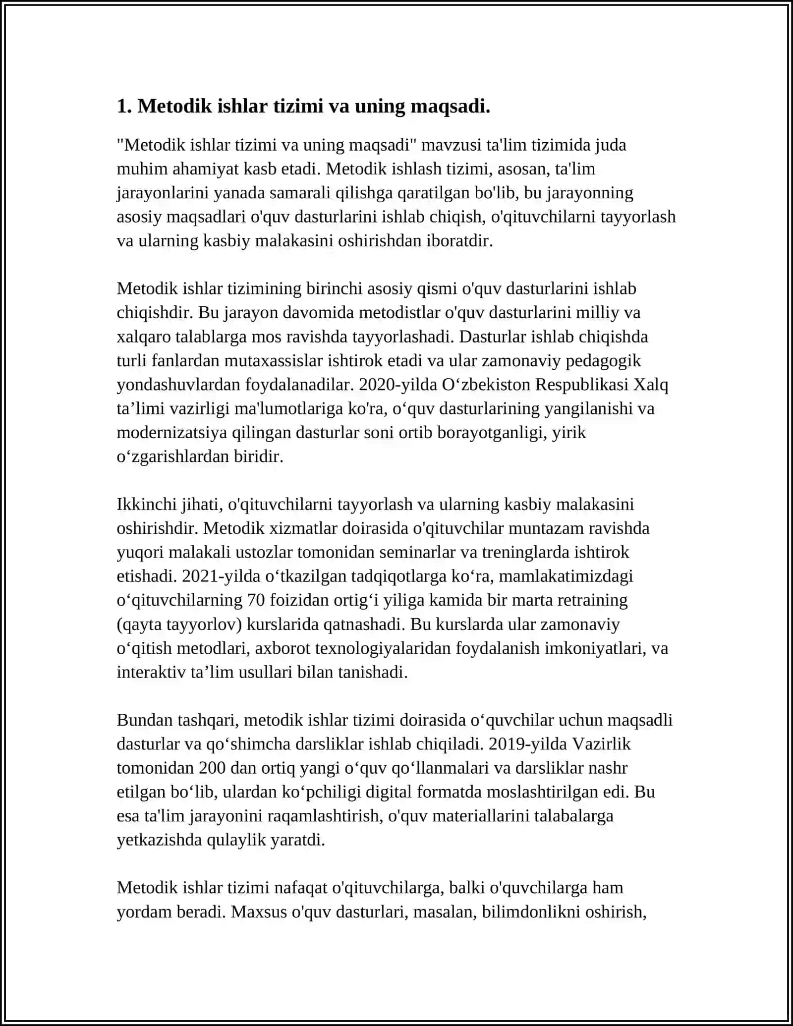 MAKTABGACHA TA'LIM TASHKILOTLARIDA METODIK ISHLARNI TASHKIL ETISH VA RAHBARLIK QILISH 3