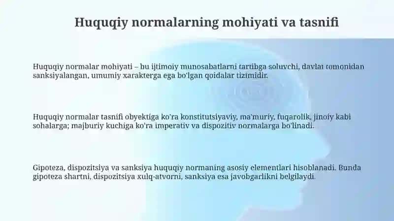 Huquqning yuridik meʼyorlar yaratish orqali paydo boʻlishi 3