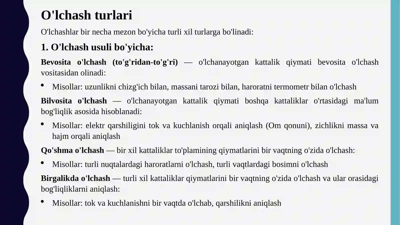 O'lchashlar va ularning turlari 3