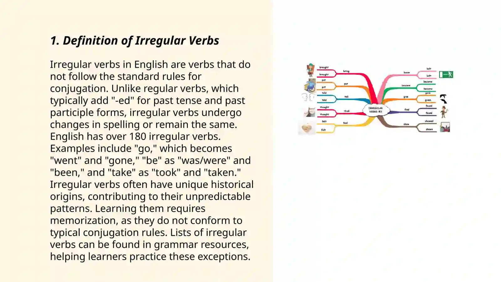Irregular verbs. Sequencing words 3