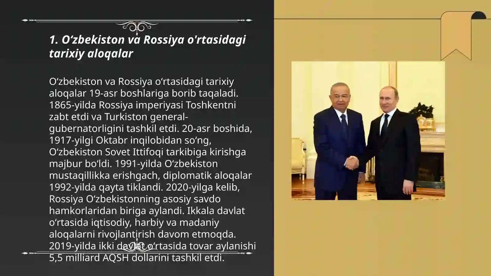 Oʻzbekiston va Rassiya munosabatlari 3