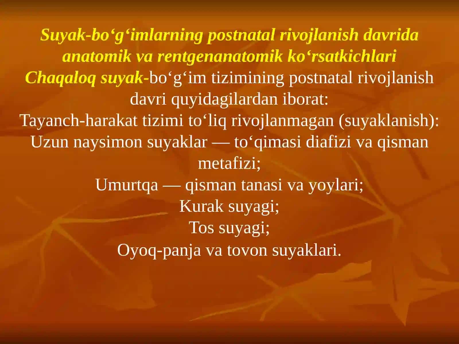 Tayanch-harakat tizimi a’zolari jarohatlari va kasalliklarining nur diagnostikasi 3
