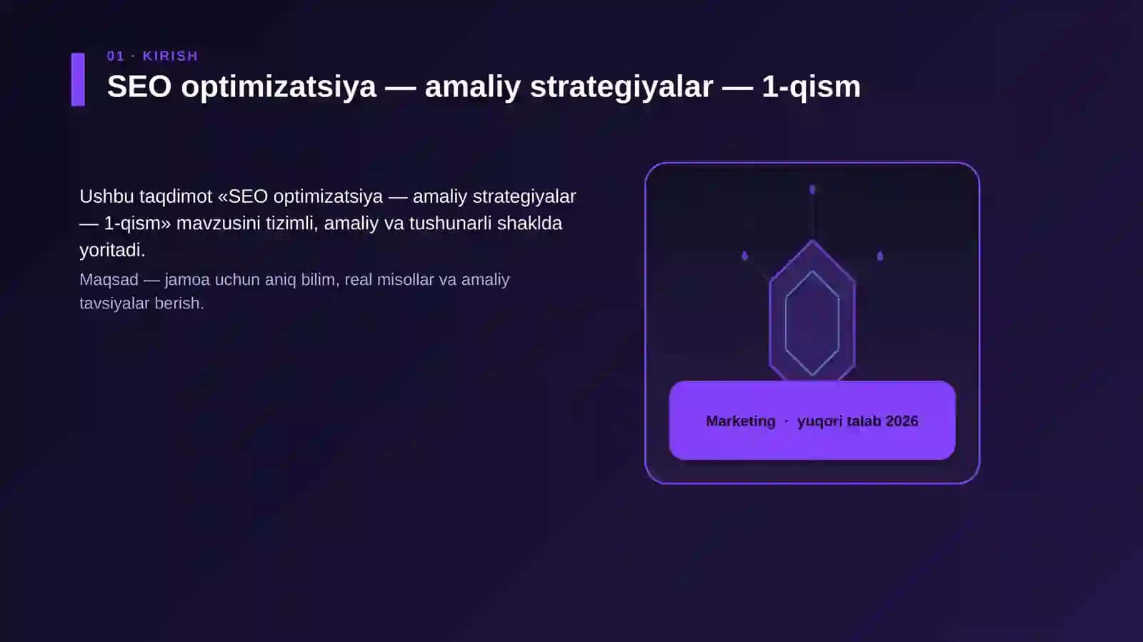SEO optimizatsiya — amaliy strategiyalar — 1-qism 3