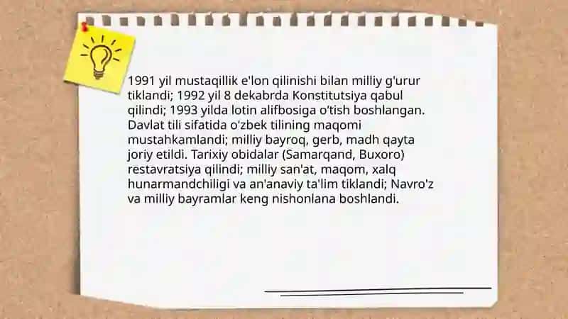O'zbekiston Mustaqillik Yillari 3