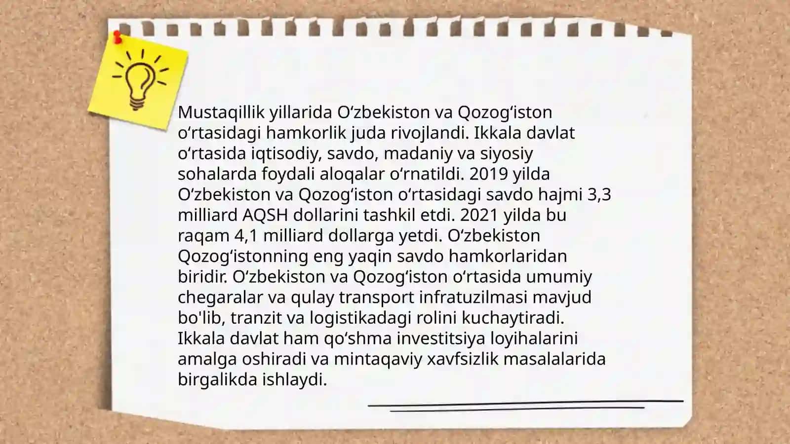 Mustaqillik yillarida Oʻzbekistonning Markaziy Osiyo respublikalari bilan hamkorlik aloqalari 3