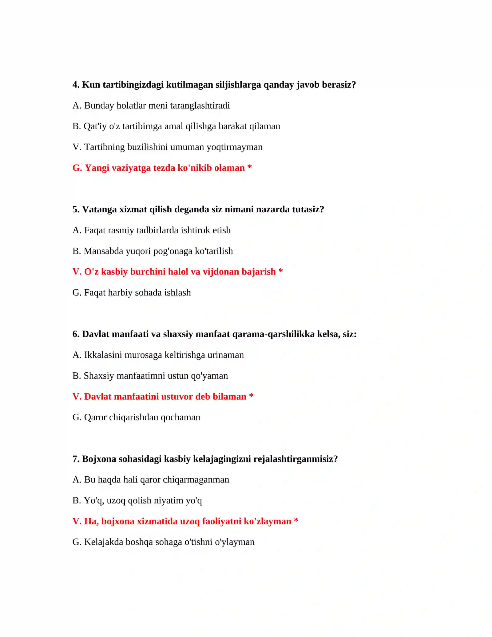 Bojxona ishiga kirish tayyorlov savollari 3
