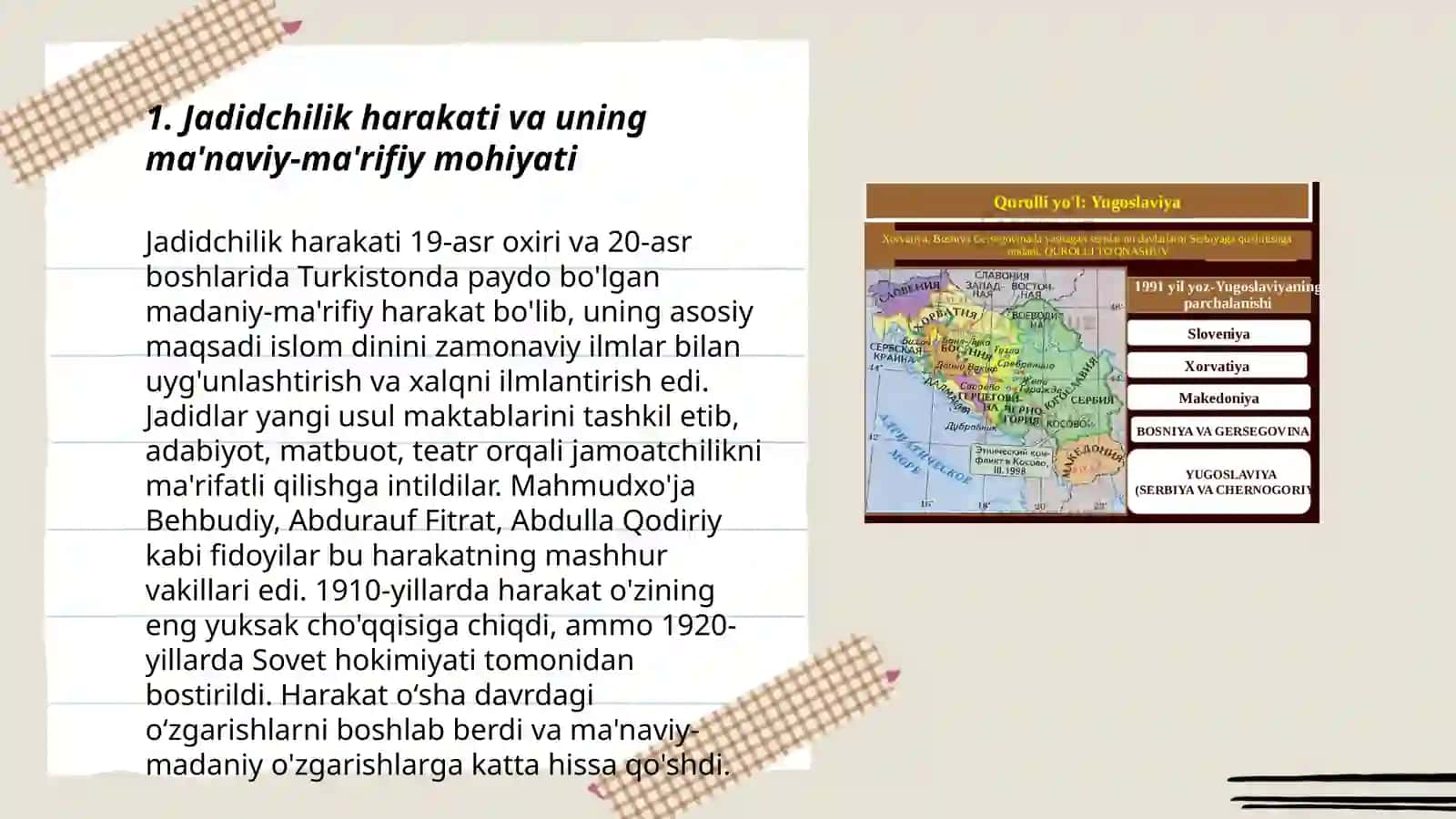 Jadid ma'rifatparvarlarning ijtimoi manaviy hayotda tutgan oʻrni (XX asr boshlari) 3
