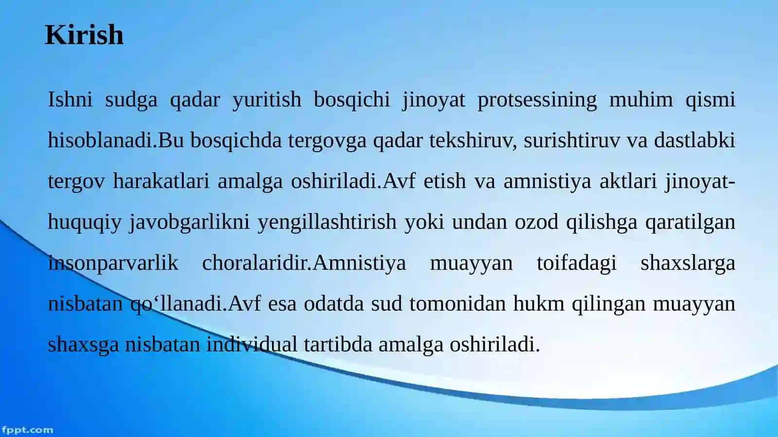 Ishni Sudga Qadar Yuritish Bosqichida Avf Etish va Amnistiya Aktini Qo‘llash 3