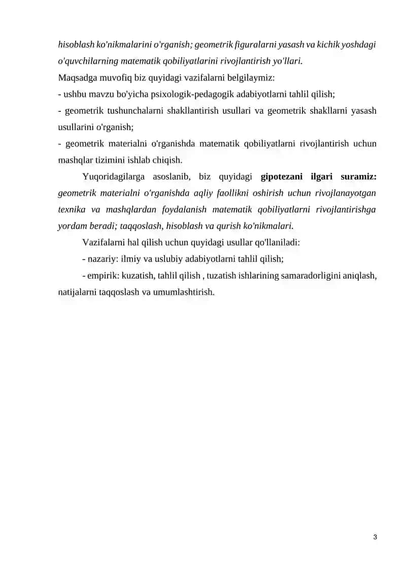 GEOMETRİK MATERIALNI O‘RGANISHDA YOSH MAKTAB O‘QUVCHILARDA MATEMATIK KOBILIYATLARNI RIVOJLANTIRISH YO‘LLARI O‘RNATISH YO‘LLARI 3