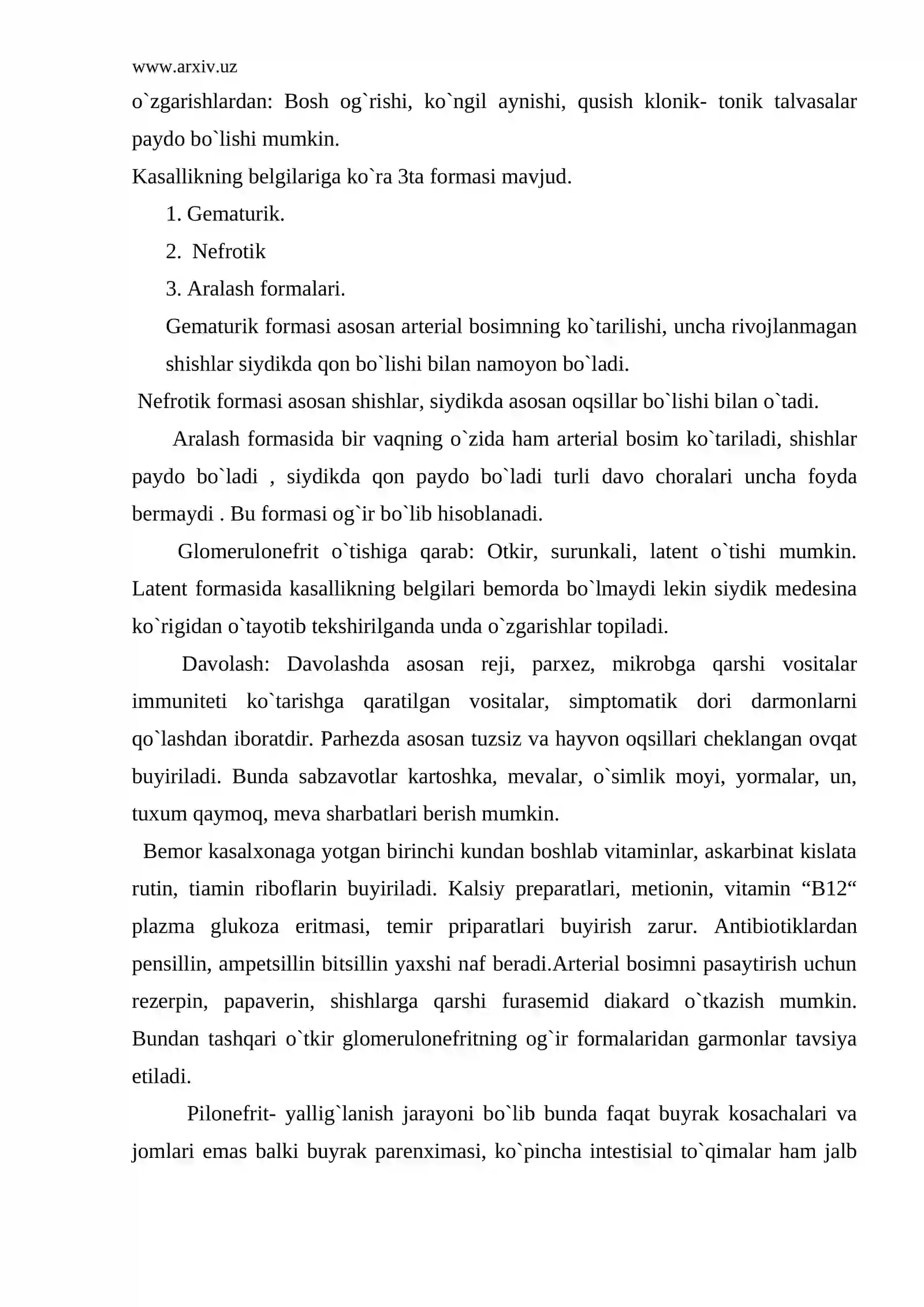 Bolalarda buyrak kasalliklari pielonefrit, glomerulonefrit, sistit 3