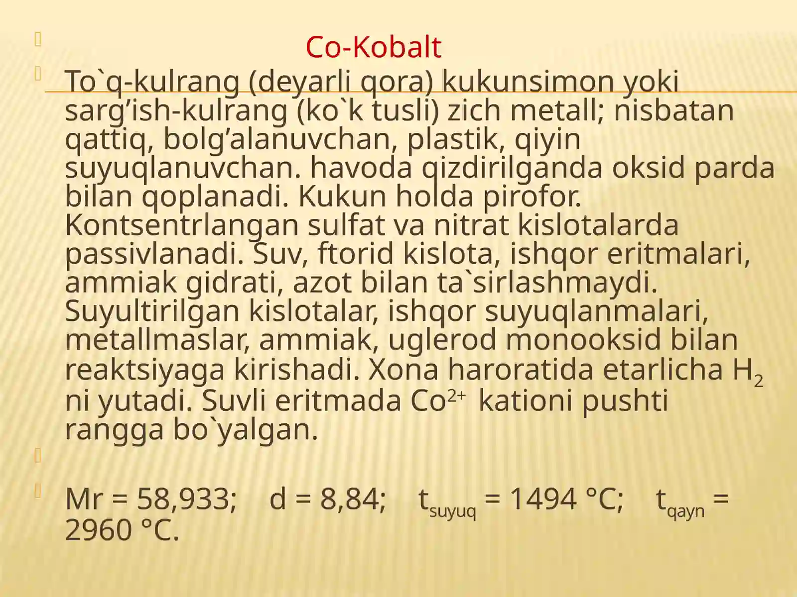 Kobalt-vanikel birikmalarining olinishi va xossalari 3