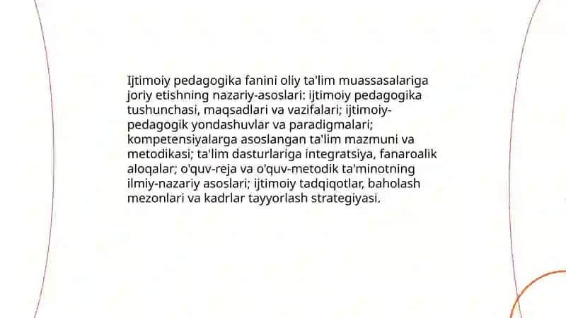 Ijtimoiy pedagogika fanining joriy etilishi 3