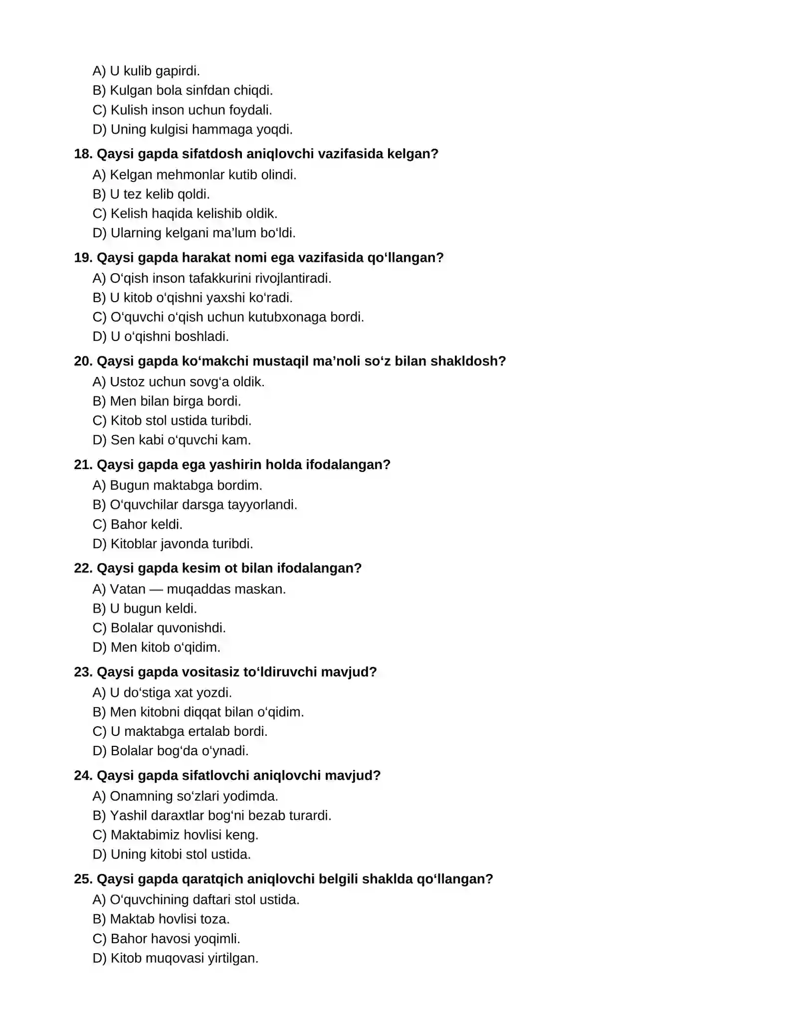 Ona tili — PRO 2026 | Milliy sertifikat va attestatsiyaga tayyorgarlik uchun 50 ta murakkab test 3
