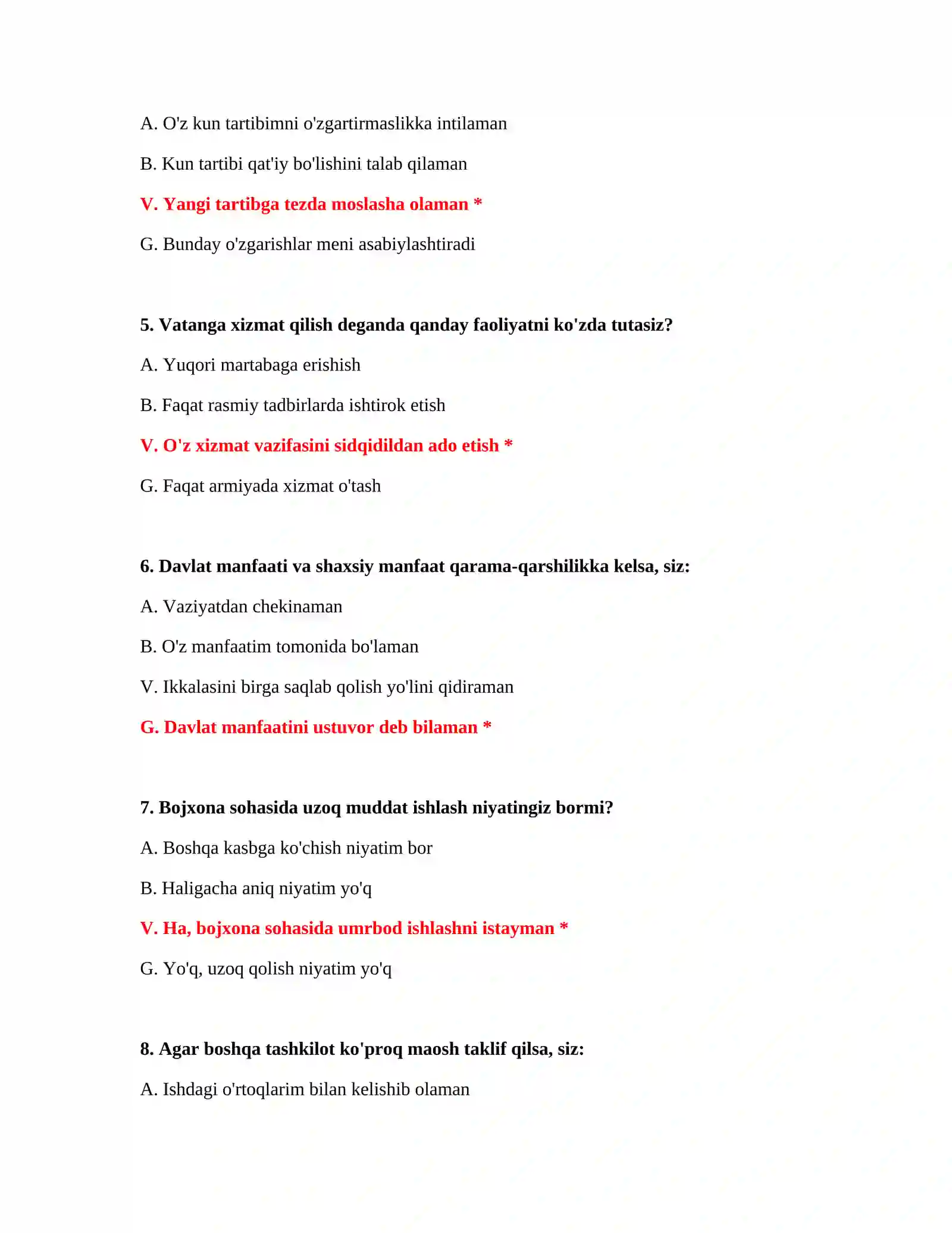 Bojxona IQ test DOCX 3