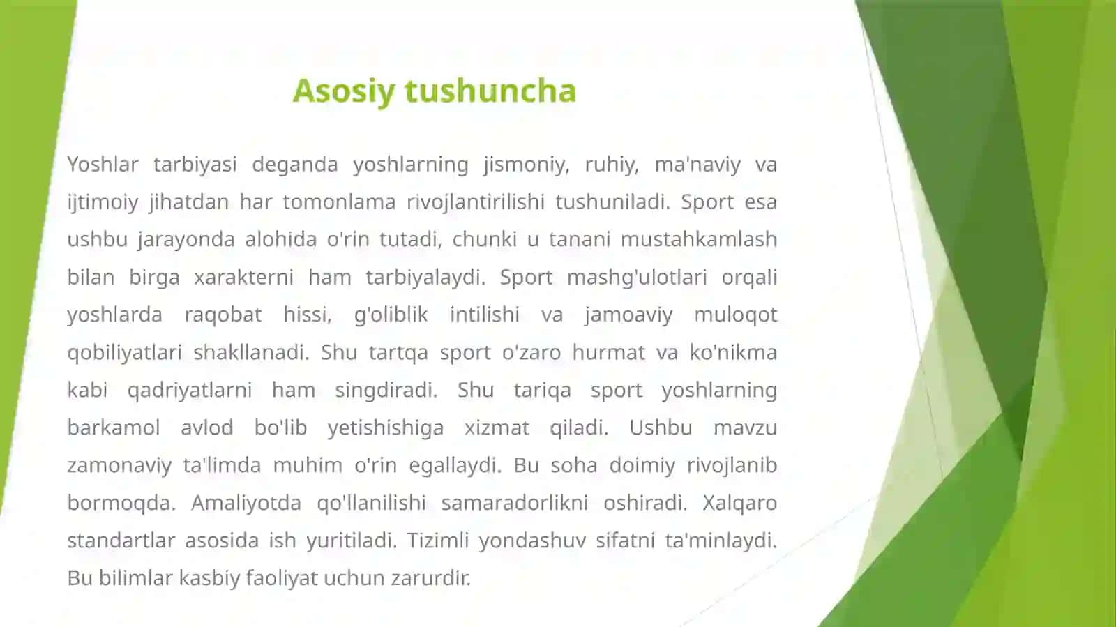 SPORTNING YOSHLAR TARBIYASIDAGI O'RNI 3