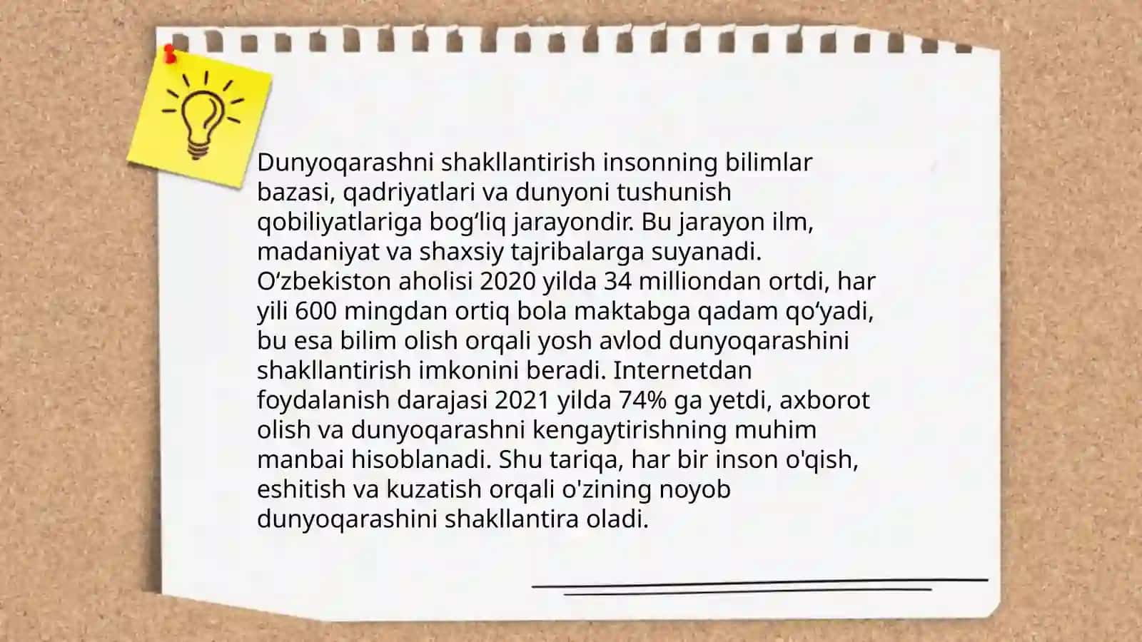 Dunyoqarashni shakllantirish 3
