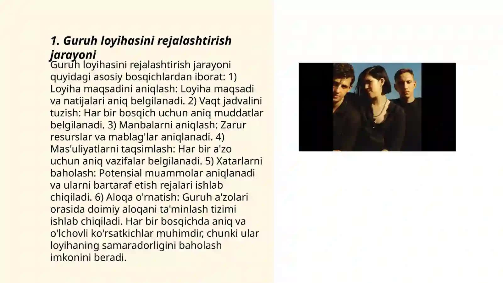 Guruh loyihasini rivojlantirish jarayoni 3