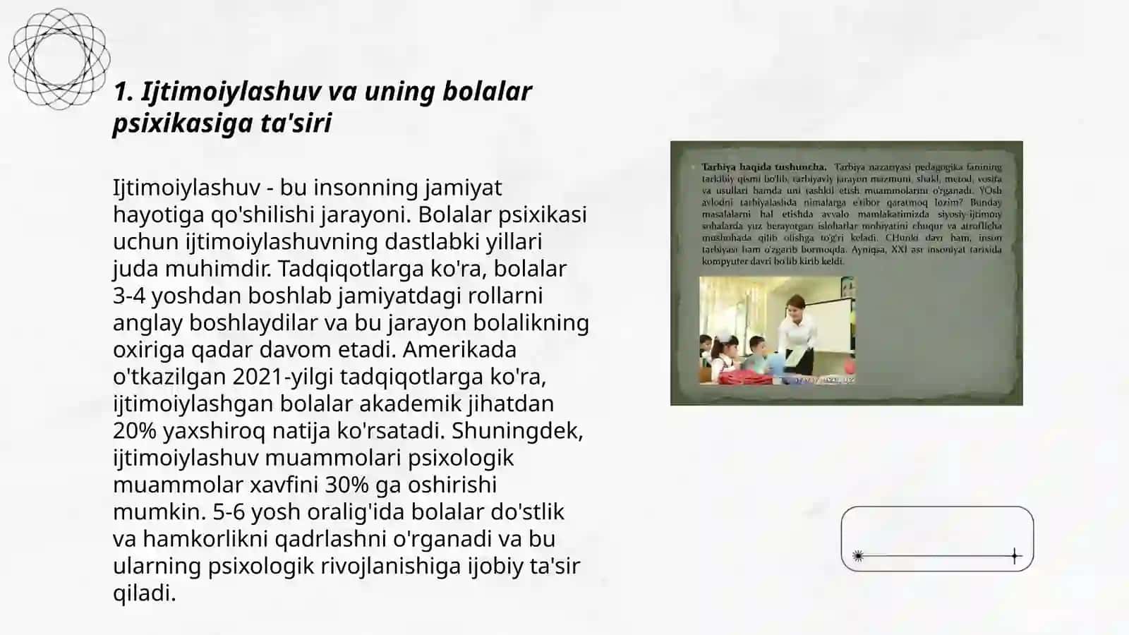 Bola psixik rivojlanish va ijtimoiy o'rganish nazariyasi 3