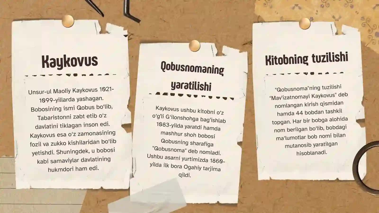 Kaykovusning Qobusnoma asari 3