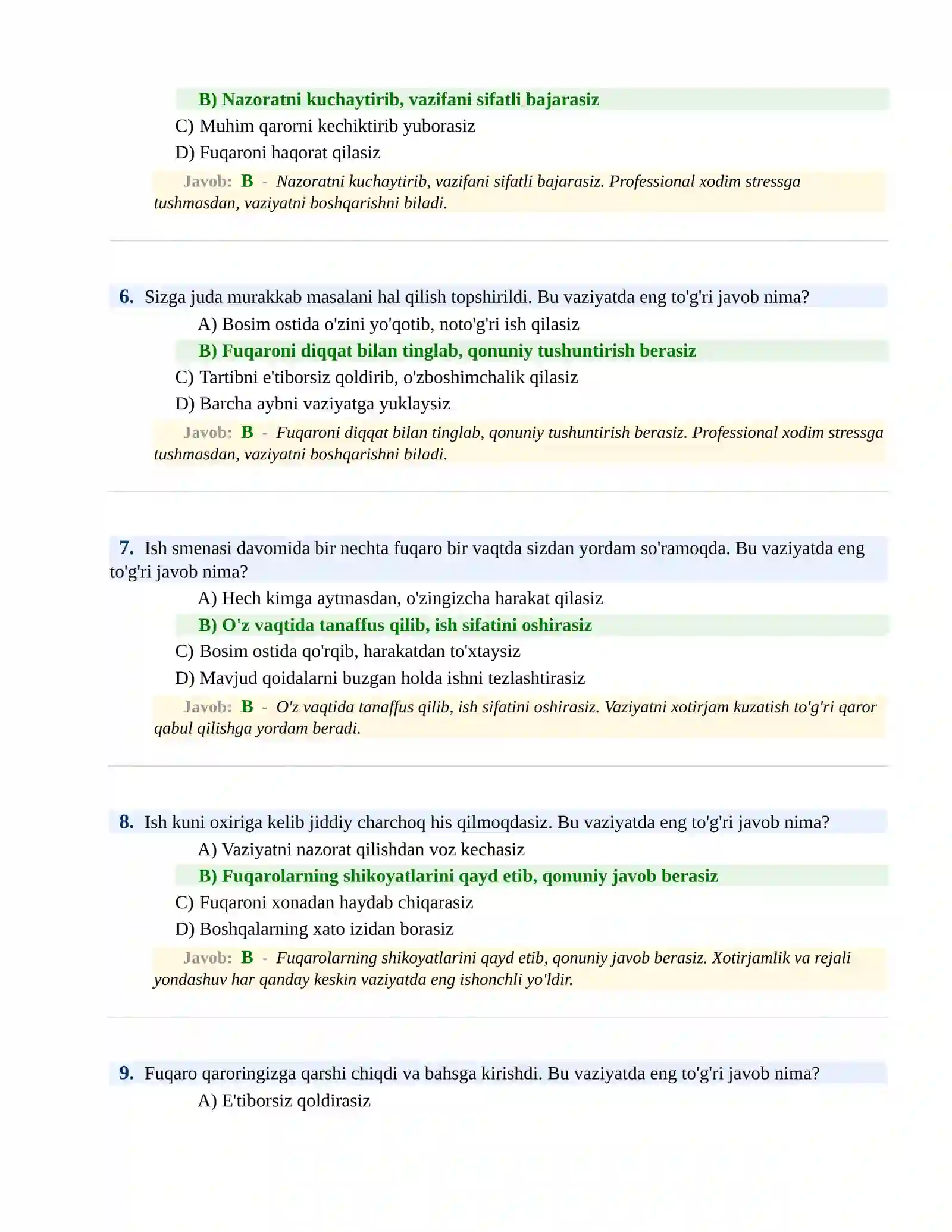 PSIXOLOGIK SINOV Testlari 3