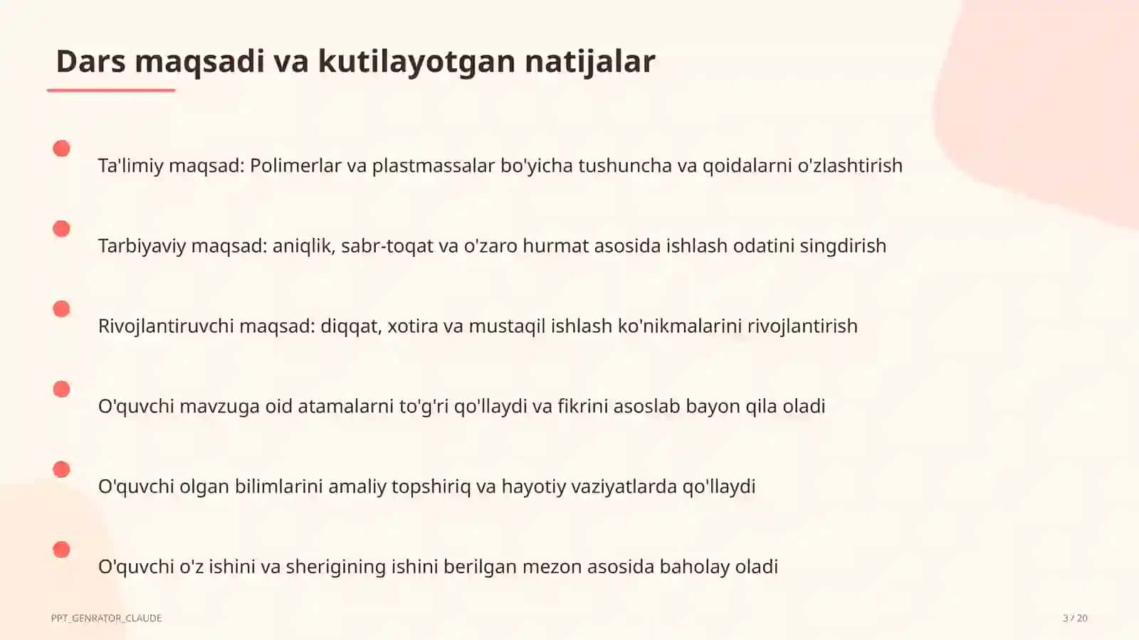 Polimerlar va plastmassalar (11-sinf) 4