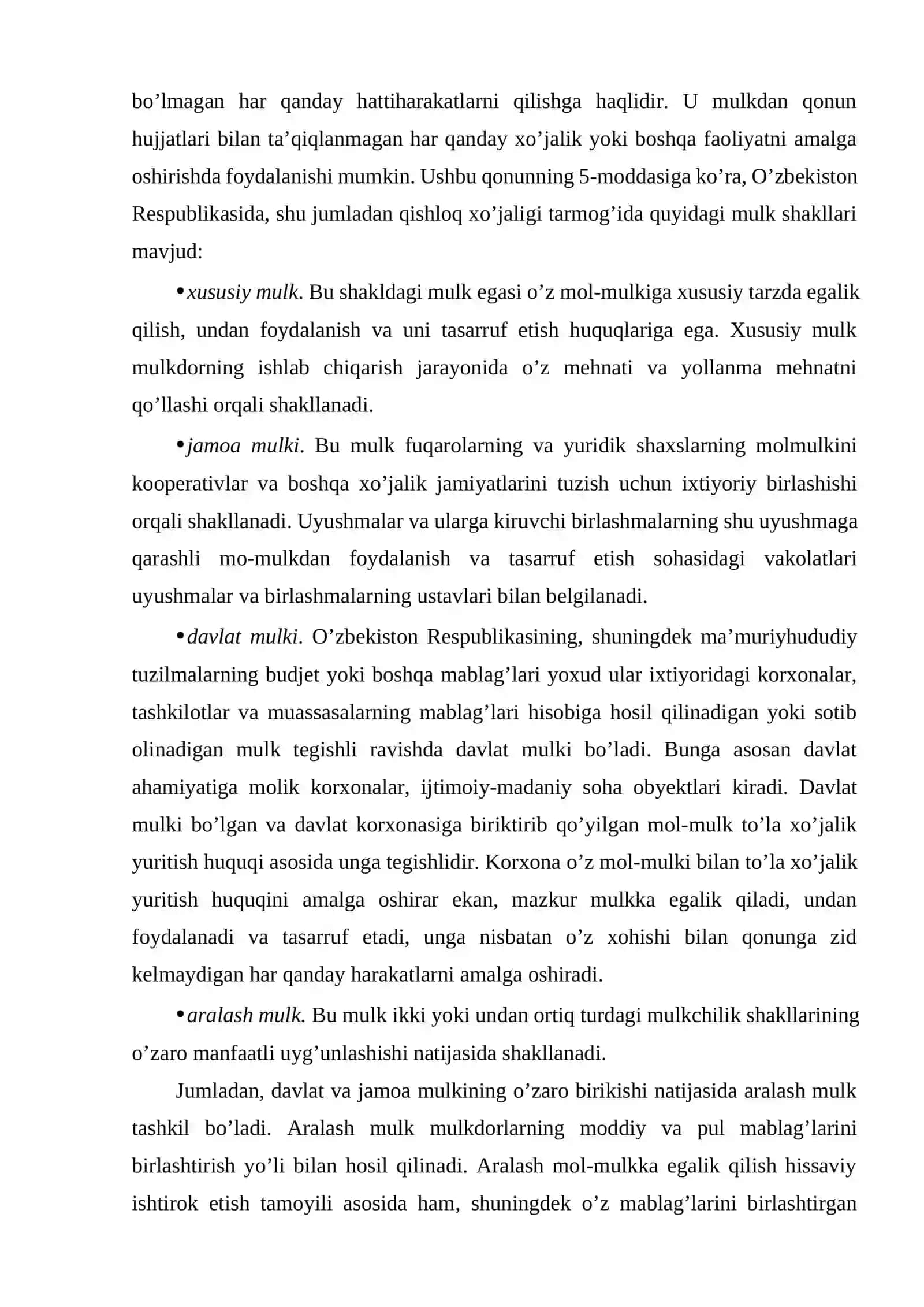 Qishloq xo’jaligida mulk va xo’jalik yuritish shakllarining samaradorligi 3