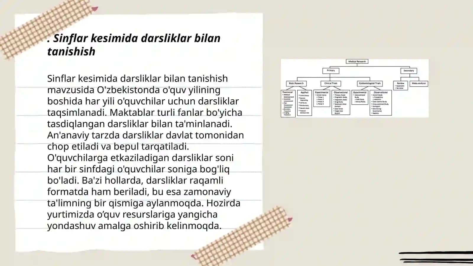 Sinflar kesimida darsliklar bilan tanishish 3