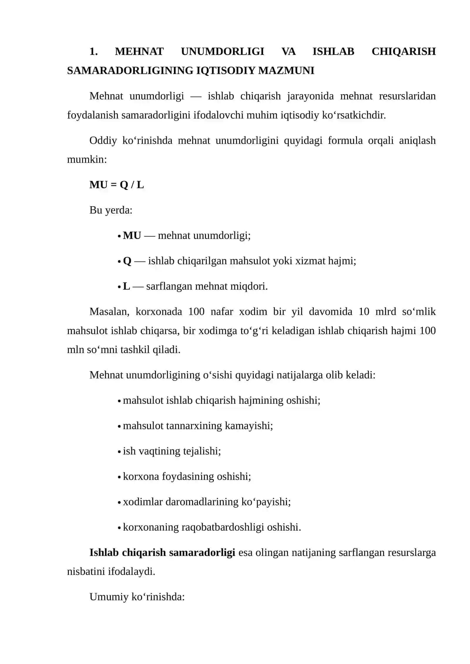 O‘ZBEKISTONDA VA XORIJIY KORXONALARDA MEHNAT UNUMDORLIGI VA ISHLAB CHIQARISH SAMARADORLIGI DINAMIKASINING QIYOSIY TAHLILI HAMDA KORXONA SAMARADORLIGIGA TA’SIR QILUVCHI OMILLAR 3