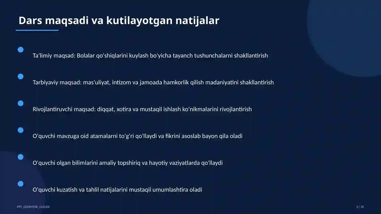 Bolalar qo'shiqlarini kuylash (1-sinf) 3