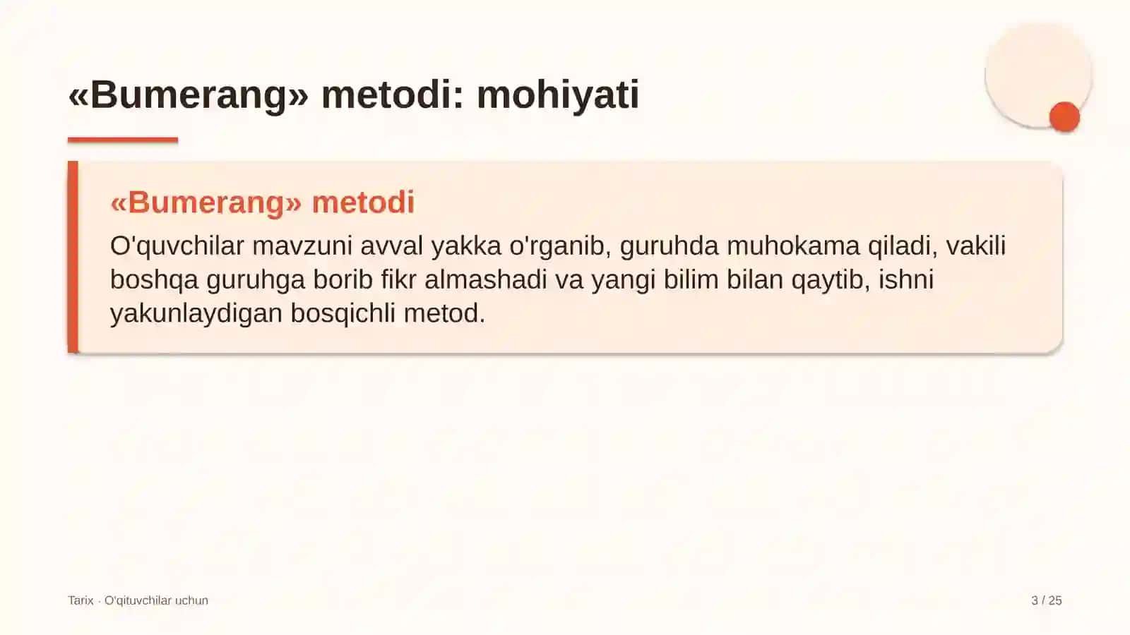 tarix darslarida bumerang metodidan foydalanish 6765 3
