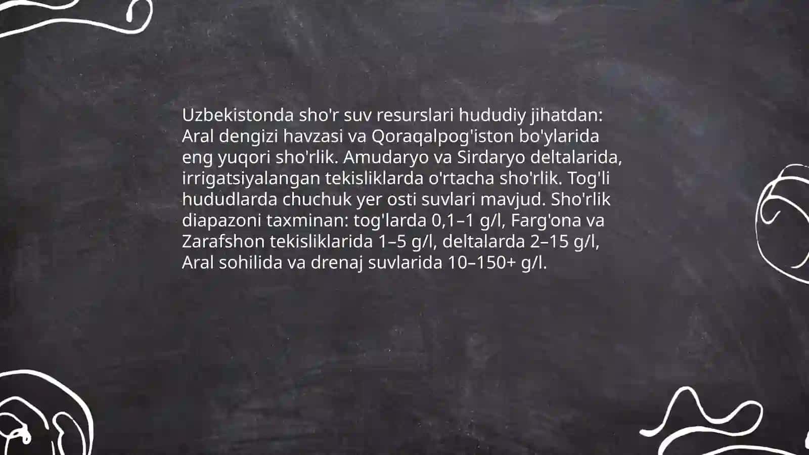 O'zbekiston sharoitida sho'r suvlardan chuchuk suv olish texnologiyasi 3