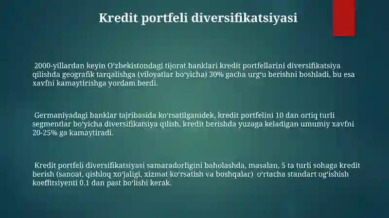 Tijorat banklarining kredit portfelini ekonometrik modellashtirish 3
