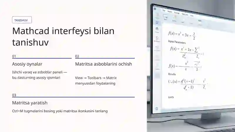 Mathcad dasturida Matritsa ustida amallarni hisoblash 3